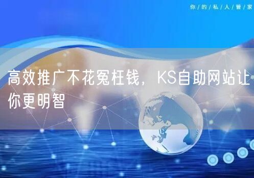 高效推广不花冤枉钱，KS自助网站让你更明智