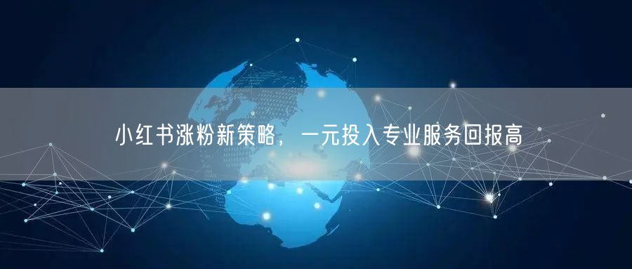 小红书涨粉新策略，一元投入专业服务回报高