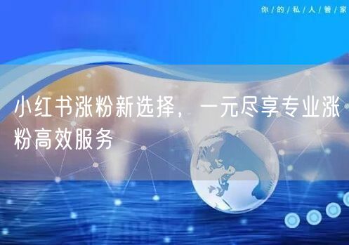 小红书涨粉新选择，一元尽享专业涨粉高效服务