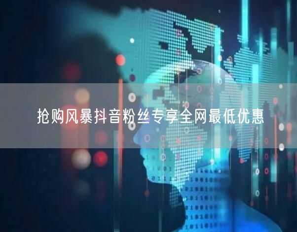 抢购风暴抖音粉丝专享全网最低优惠